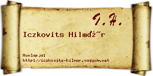Iczkovits Hilmár névjegykártya
